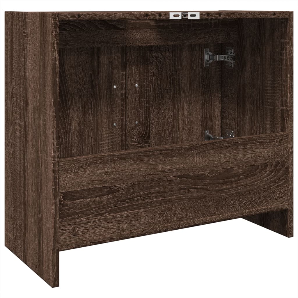 Brown Oak Sink Cabinet 63x29x55 cm - Engineered Wood Finish