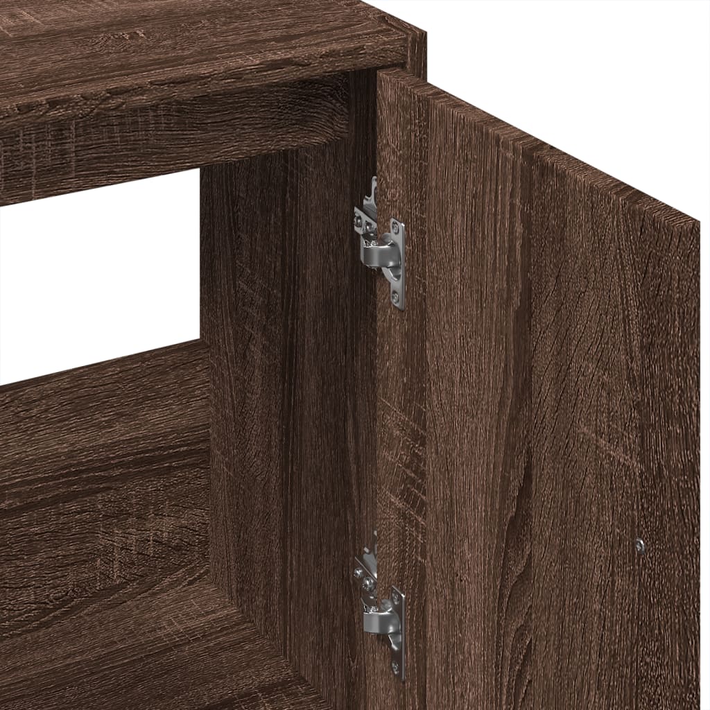 Brown Oak Sink Cabinet 63x29x55 cm - Engineered Wood Finish