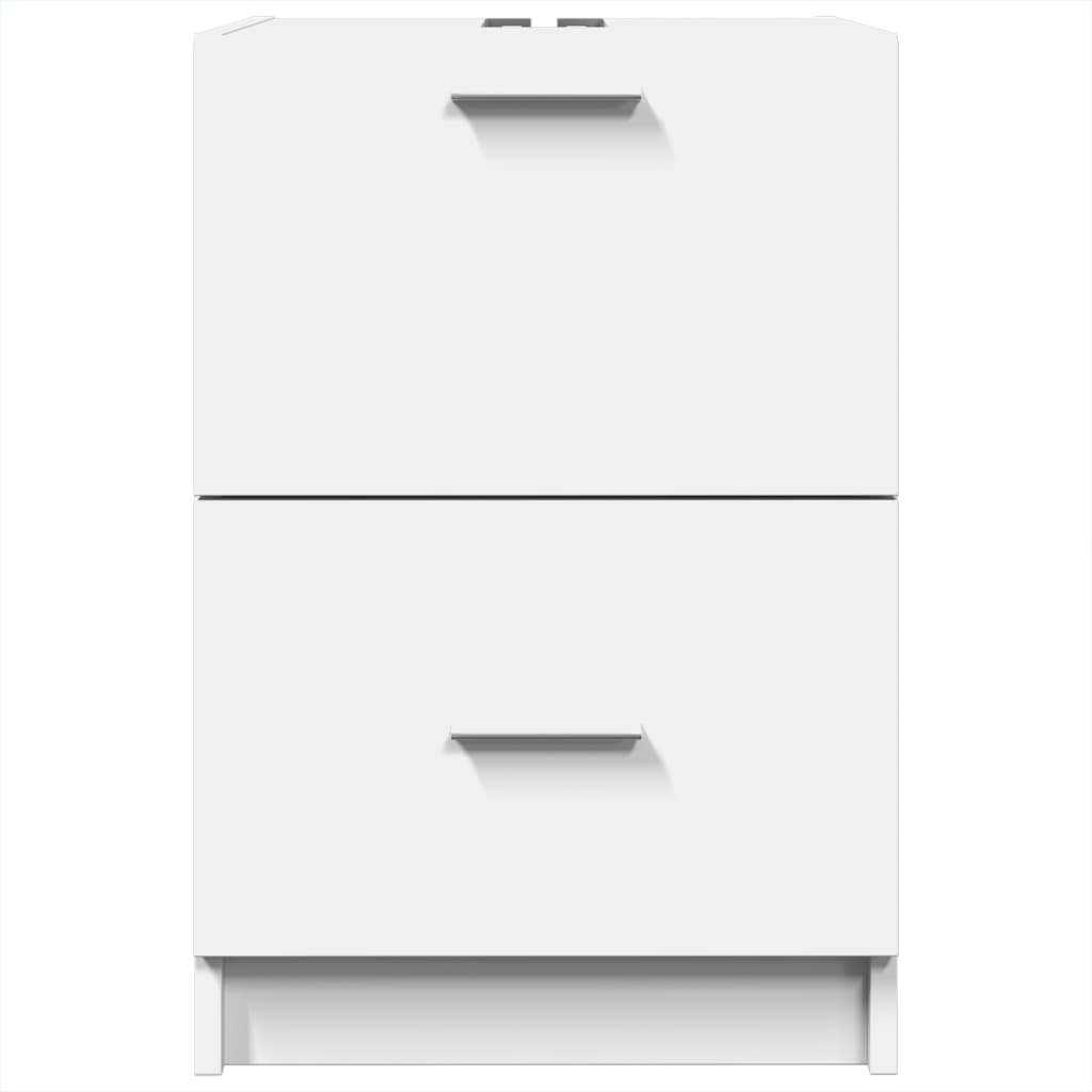 White Sink Cabinet 40x37x59 cm - Engineered Wood Bathroom Storage