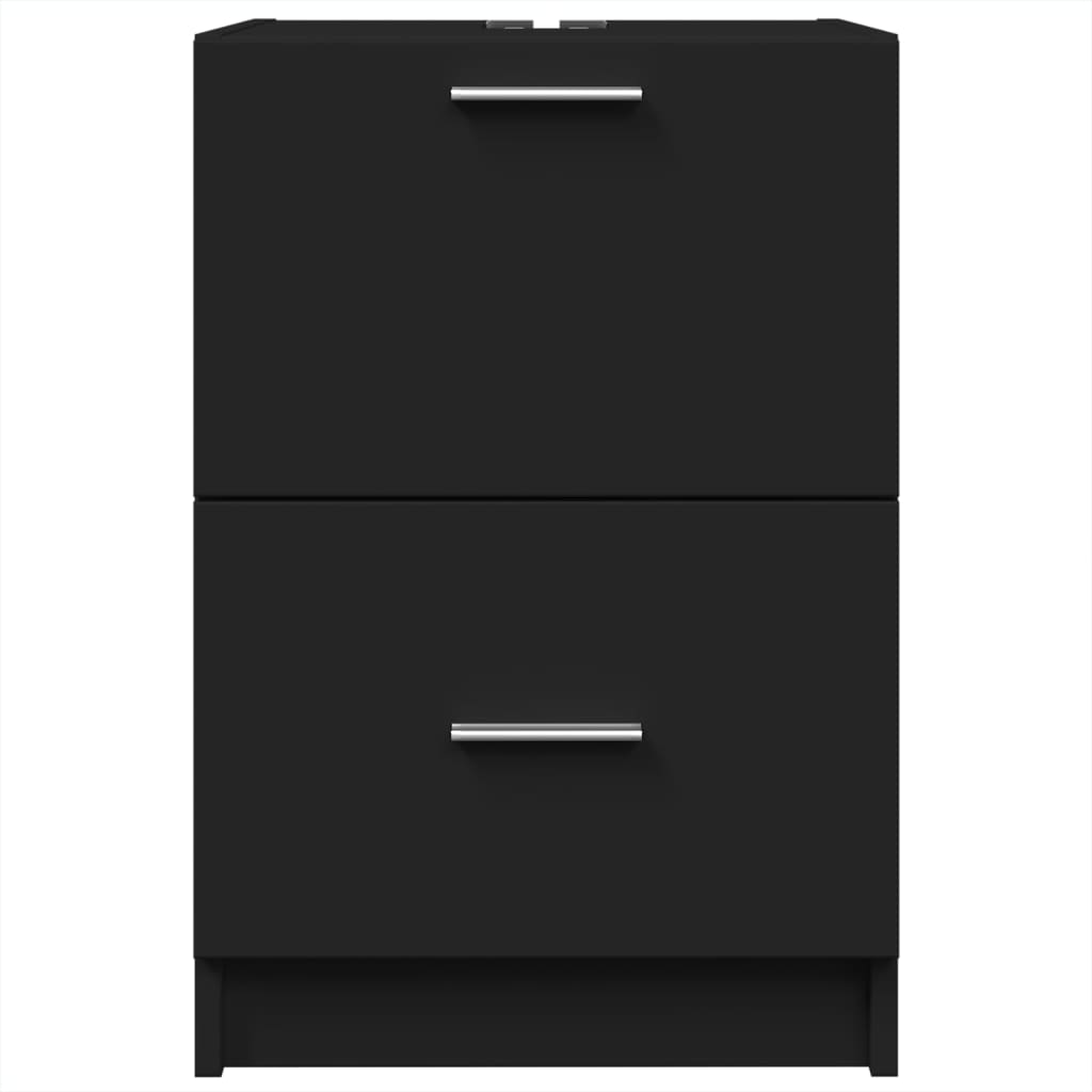 Compact Black Engineered Wood Sink Cabinet - 40x37x59 cm