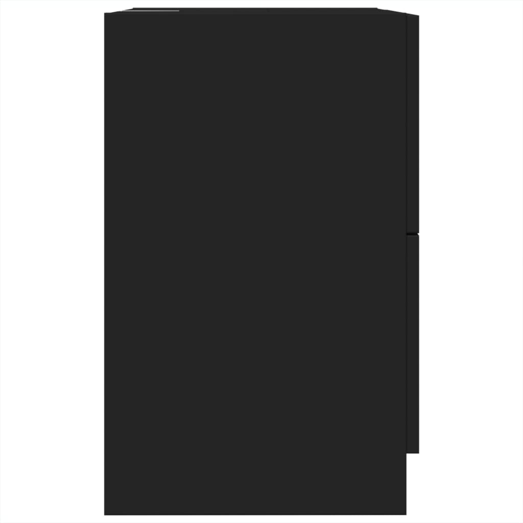 Compact Black Engineered Wood Sink Cabinet - 40x37x59 cm