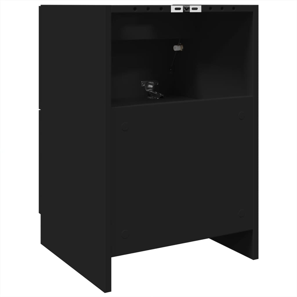 Compact Black Engineered Wood Sink Cabinet - 40x37x59 cm
