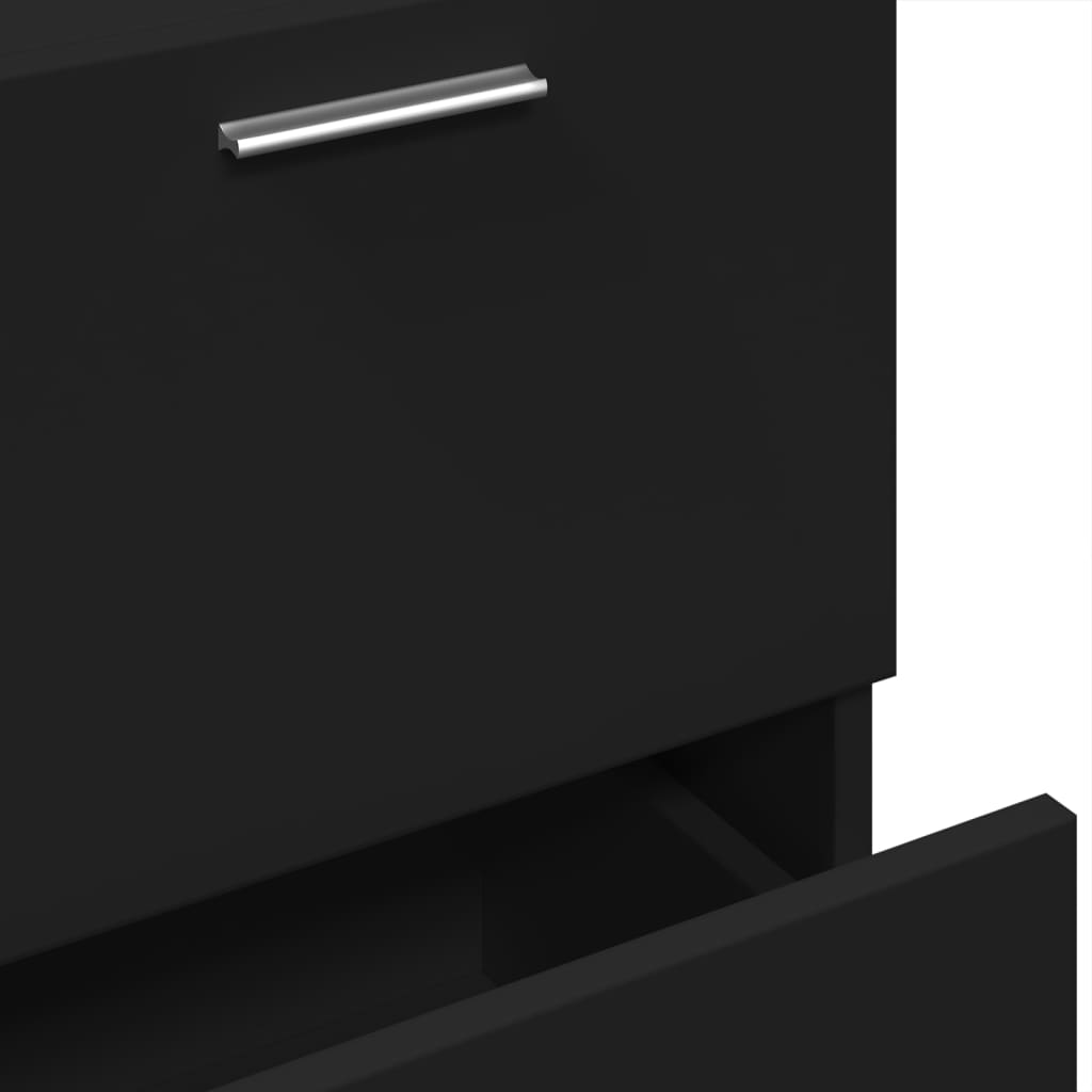 Compact Black Engineered Wood Sink Cabinet - 40x37x59 cm