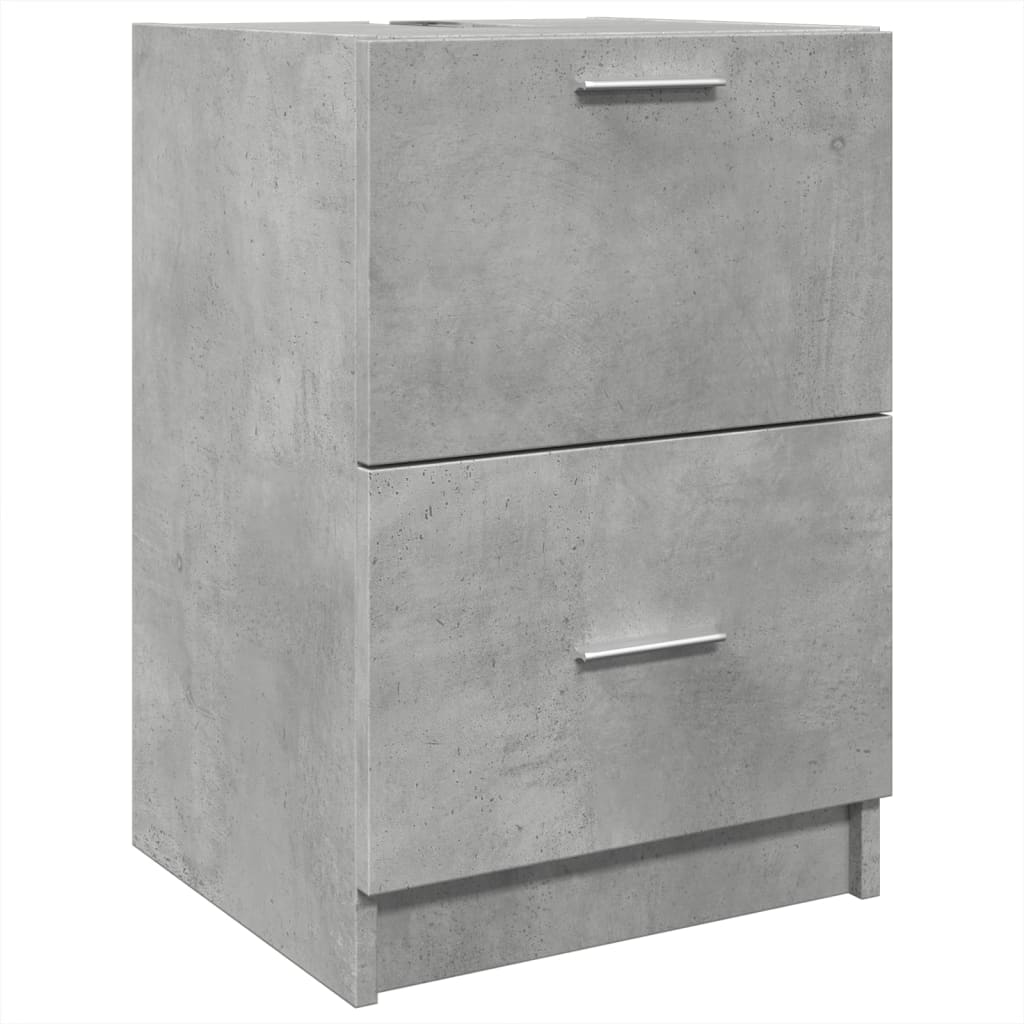 Compact Sink Cabinet in Concrete Grey - 40x37x59 cm, Engineered Wood