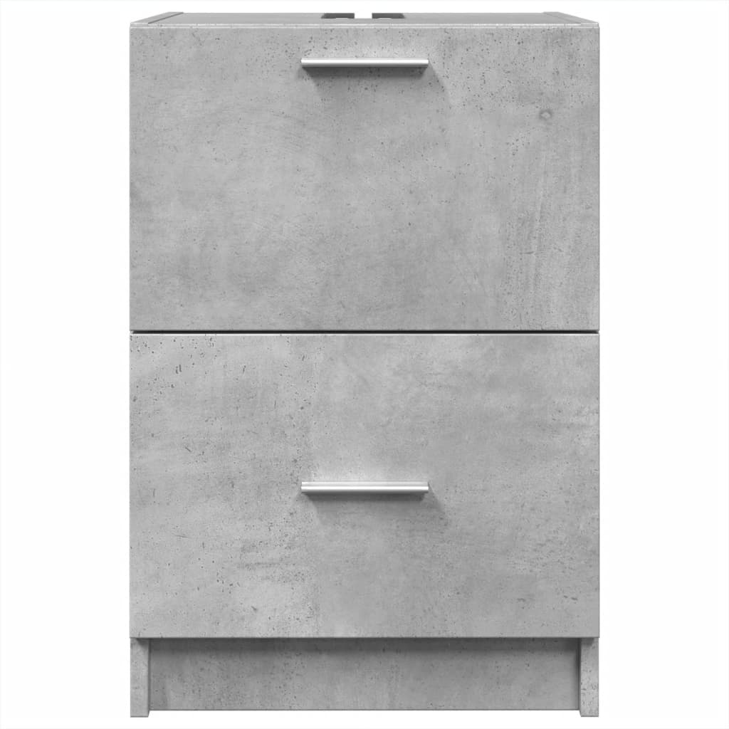 Compact Sink Cabinet in Concrete Grey - 40x37x59 cm, Engineered Wood