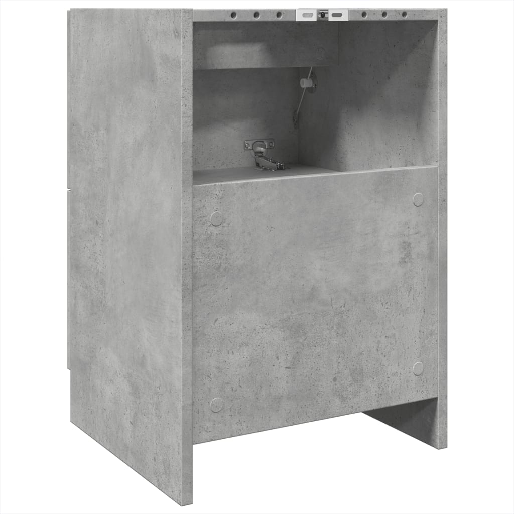 Compact Sink Cabinet in Concrete Grey - 40x37x59 cm, Engineered Wood