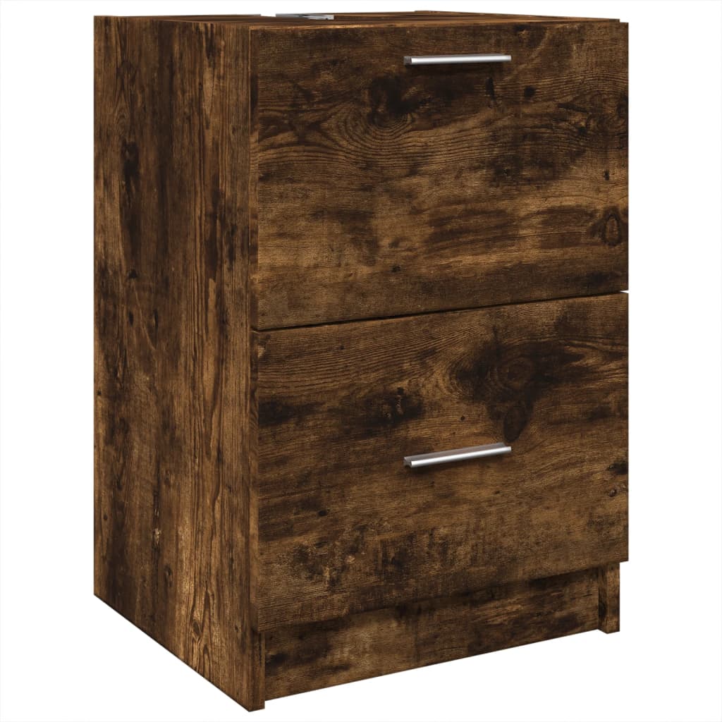 Smoked Oak Sink Cabinet 40x37x59 cm - Stylish Engineered Wood