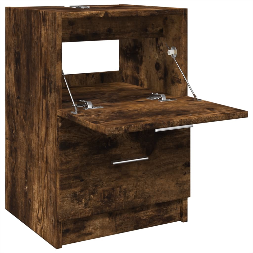 Smoked Oak Sink Cabinet 40x37x59 cm - Stylish Engineered Wood