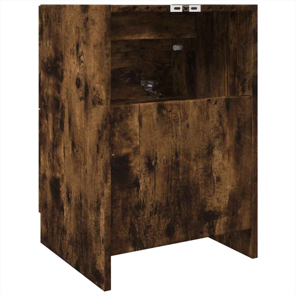 Smoked Oak Sink Cabinet 40x37x59 cm - Stylish Engineered Wood