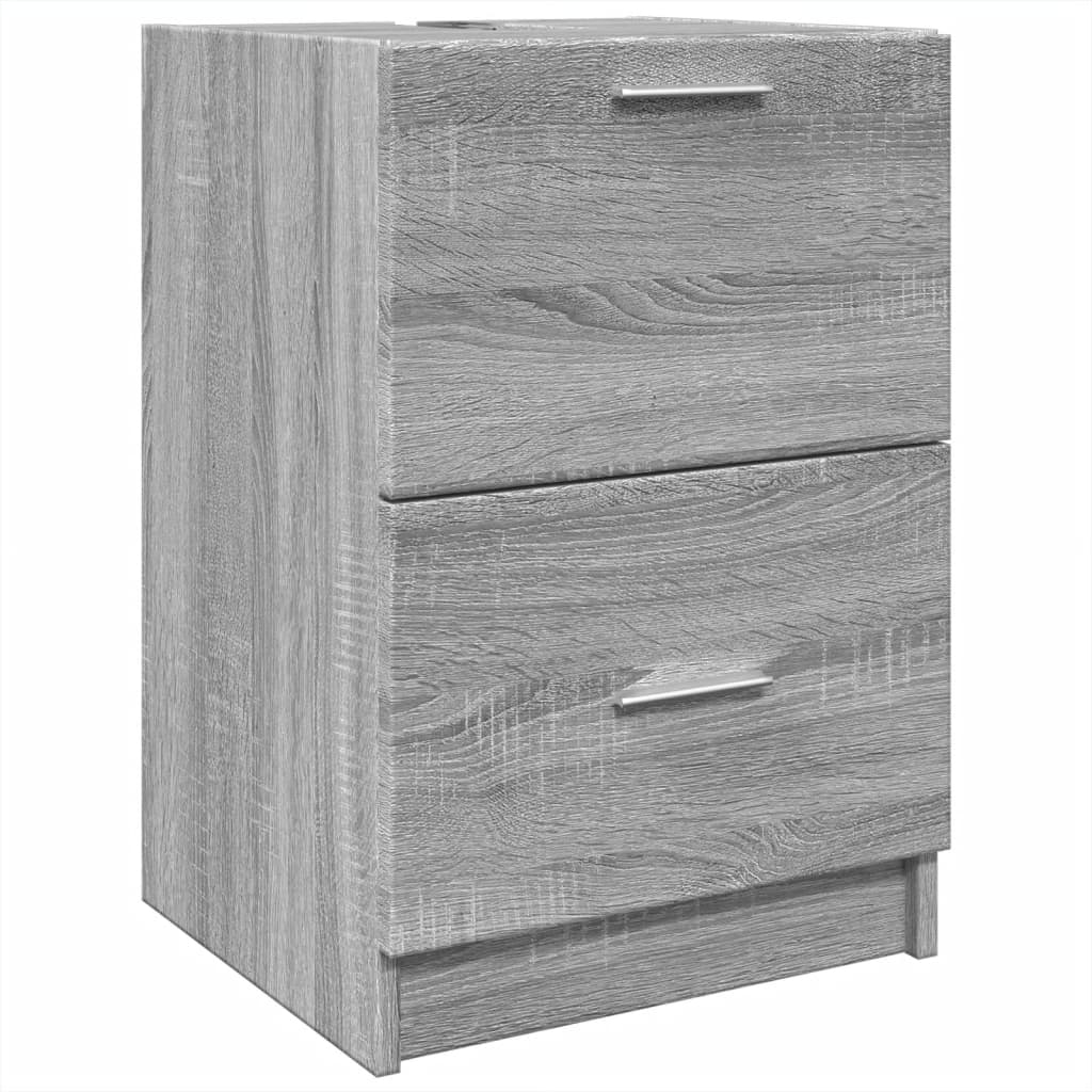 Grey Sonoma Sink Cabinet 40x37x59 cm - Durable Engineered Wood