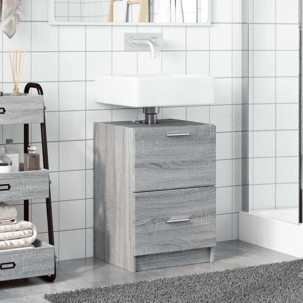 Grey Sonoma Sink Cabinet 40x37x59 cm - Durable Engineered Wood