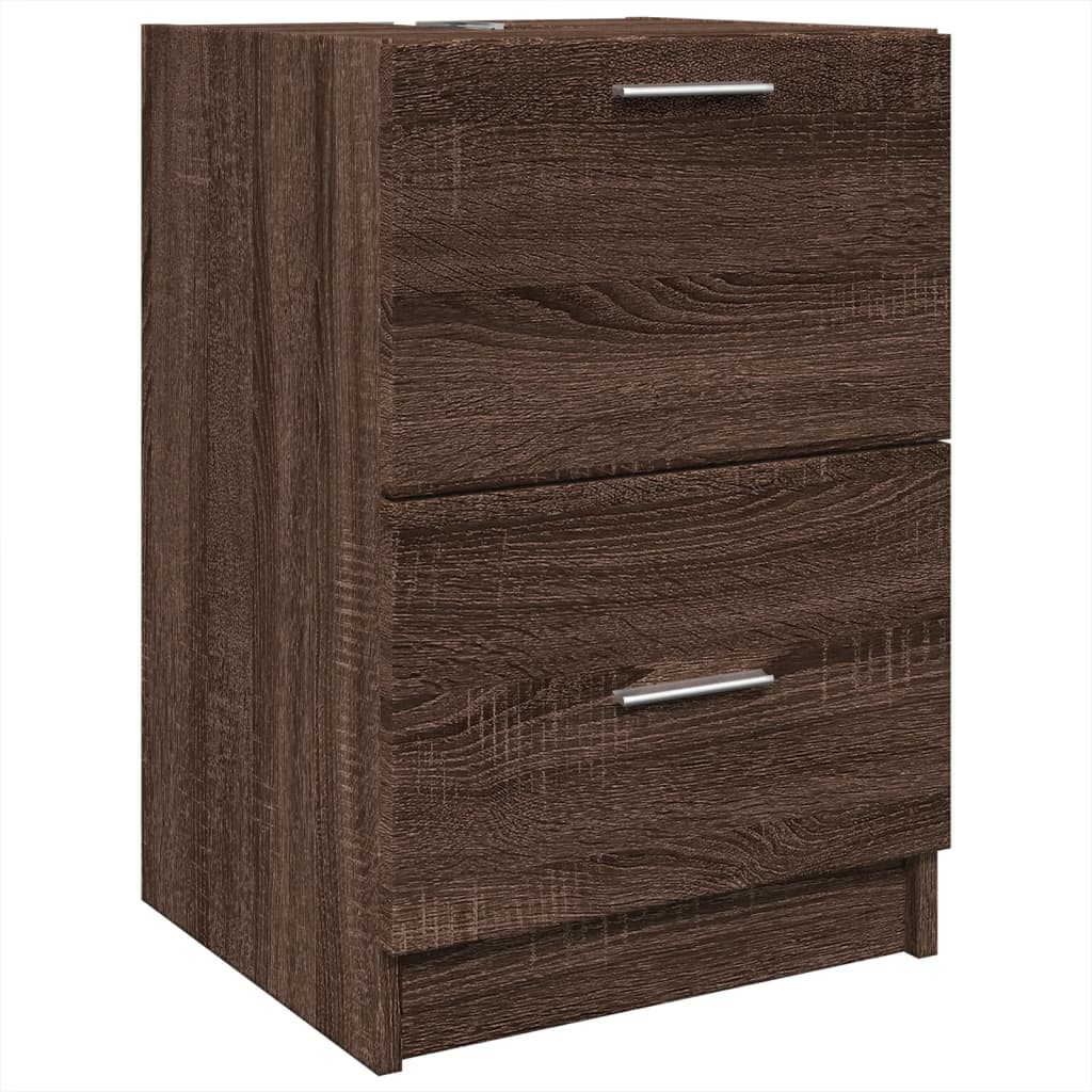 Brown Oak Sink Cabinet 40x37x59 cm - Engineered Wood