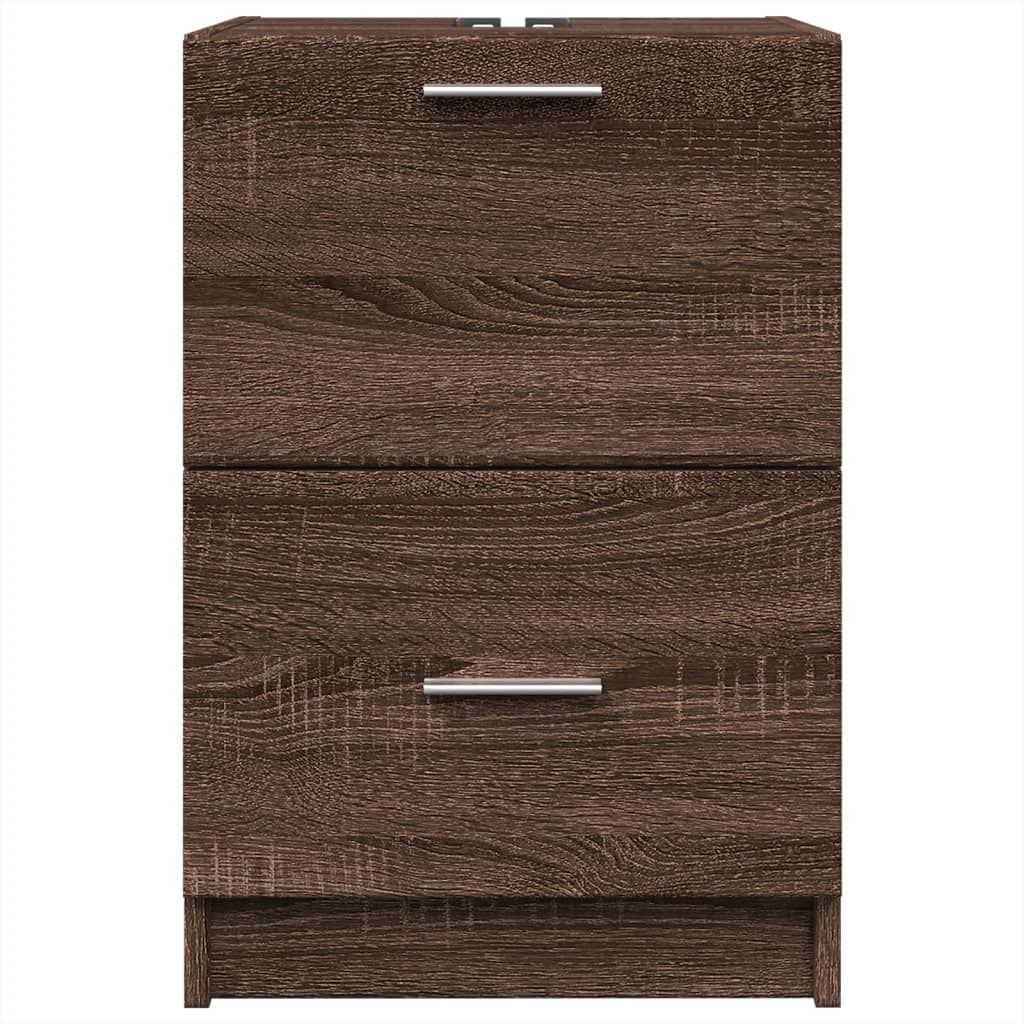 Brown Oak Sink Cabinet 40x37x59 cm - Engineered Wood
