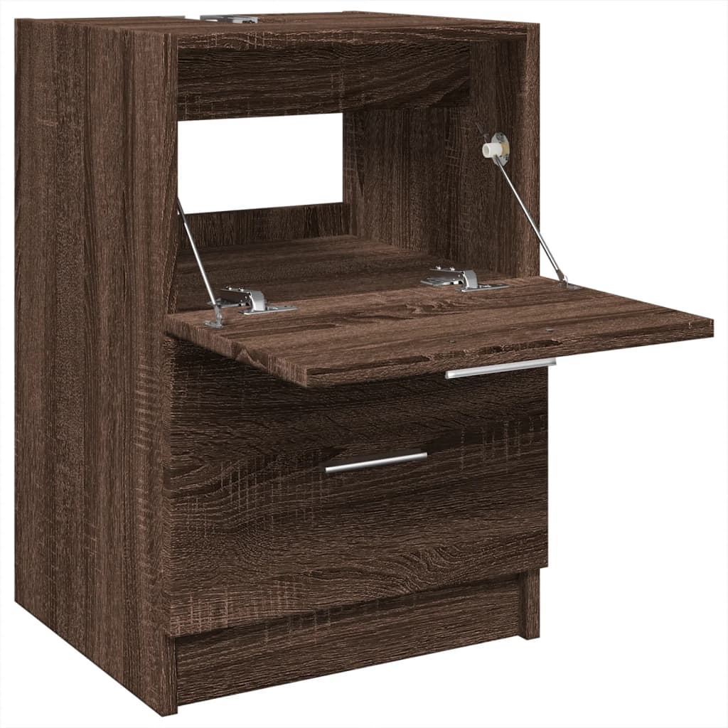 Brown Oak Sink Cabinet 40x37x59 cm - Engineered Wood