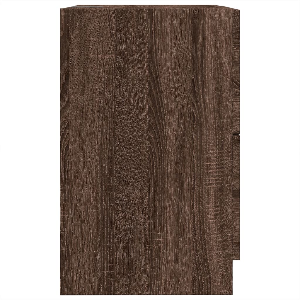 Brown Oak Sink Cabinet 40x37x59 cm - Engineered Wood