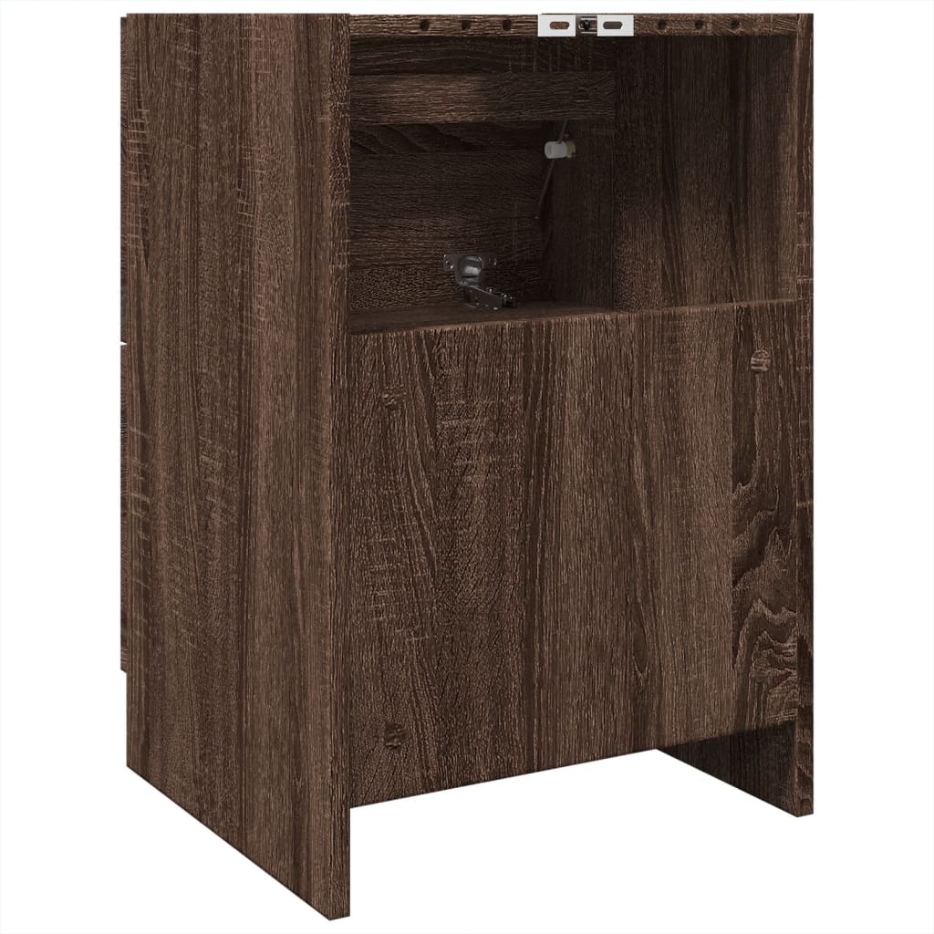 Brown Oak Sink Cabinet 40x37x59 cm - Engineered Wood