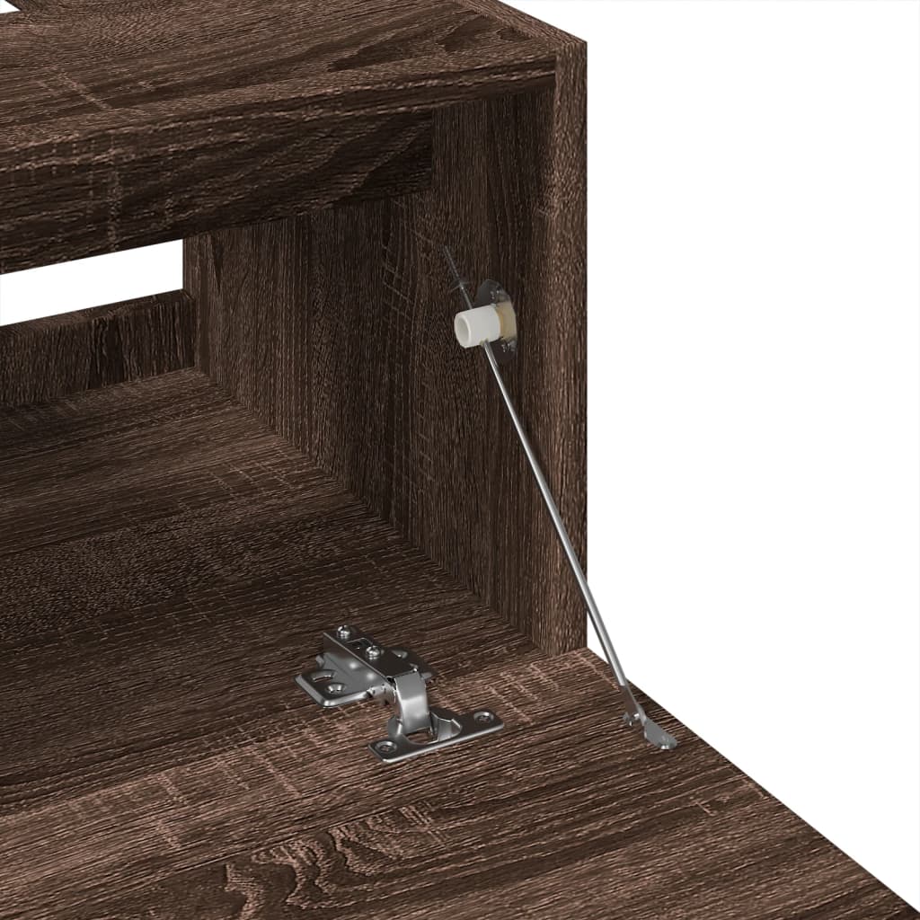 Brown Oak Sink Cabinet 40x37x59 cm - Engineered Wood