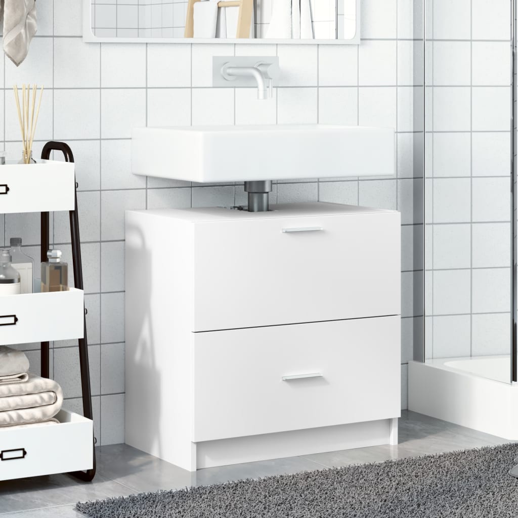 White Sink Cabinet 59x37x59 cm - Durable Engineered Wood