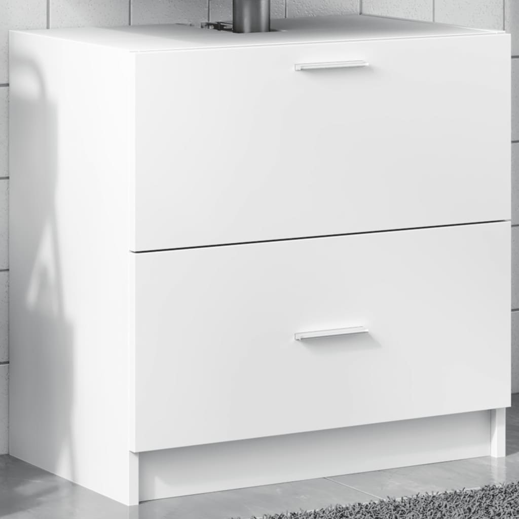 White Sink Cabinet 59x37x59 cm - Durable Engineered Wood