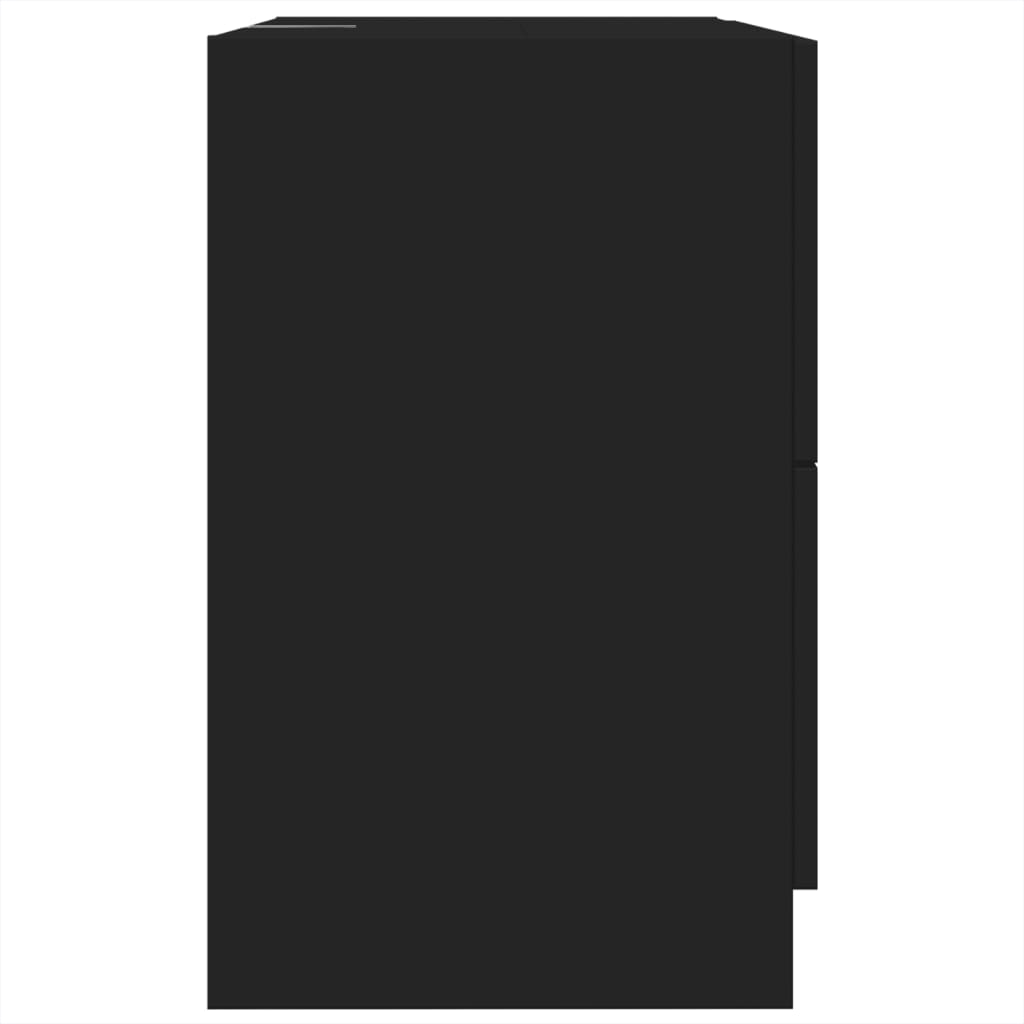 Black Engineered Wood Sink Cabinet - 59x37x59 cm