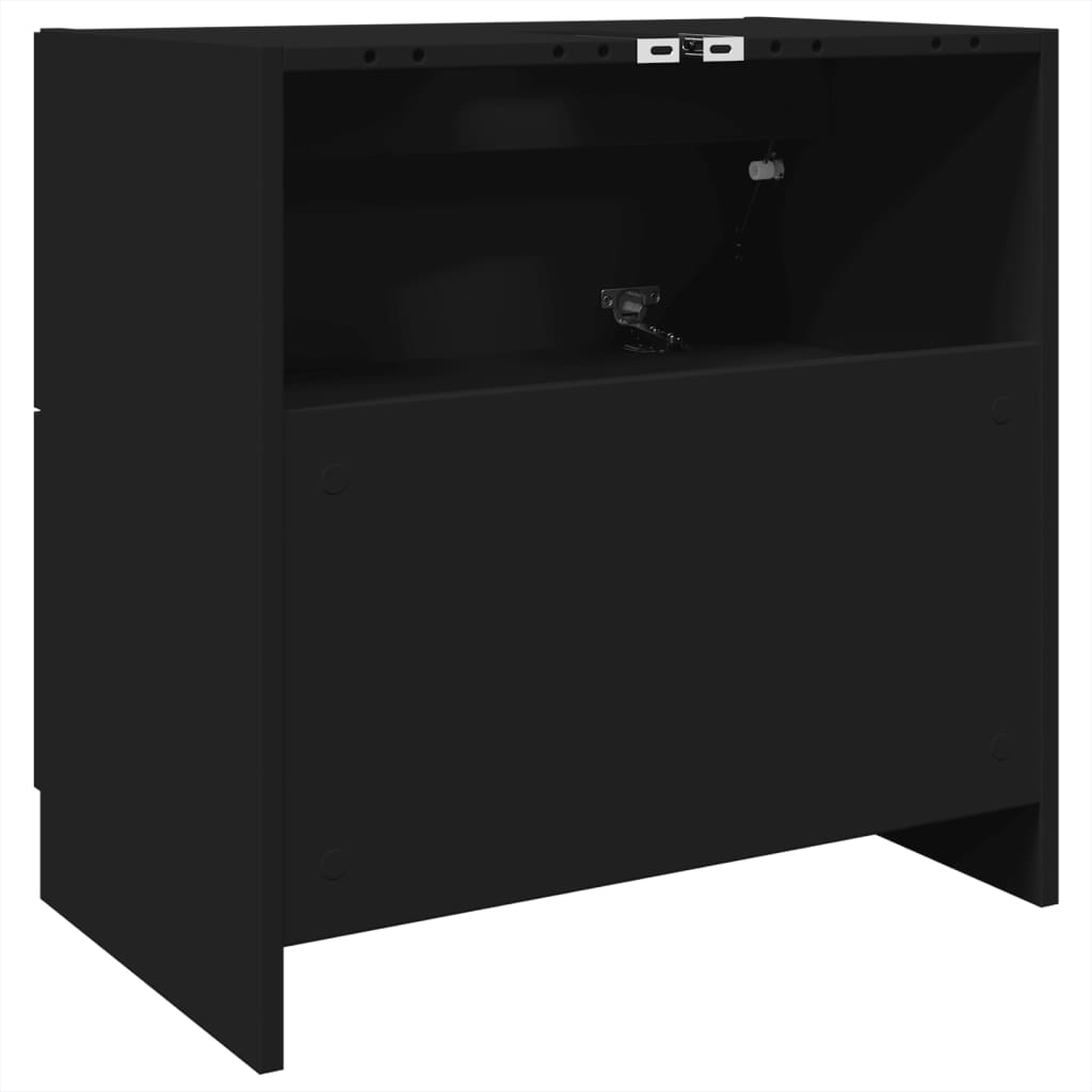 Black Engineered Wood Sink Cabinet - 59x37x59 cm