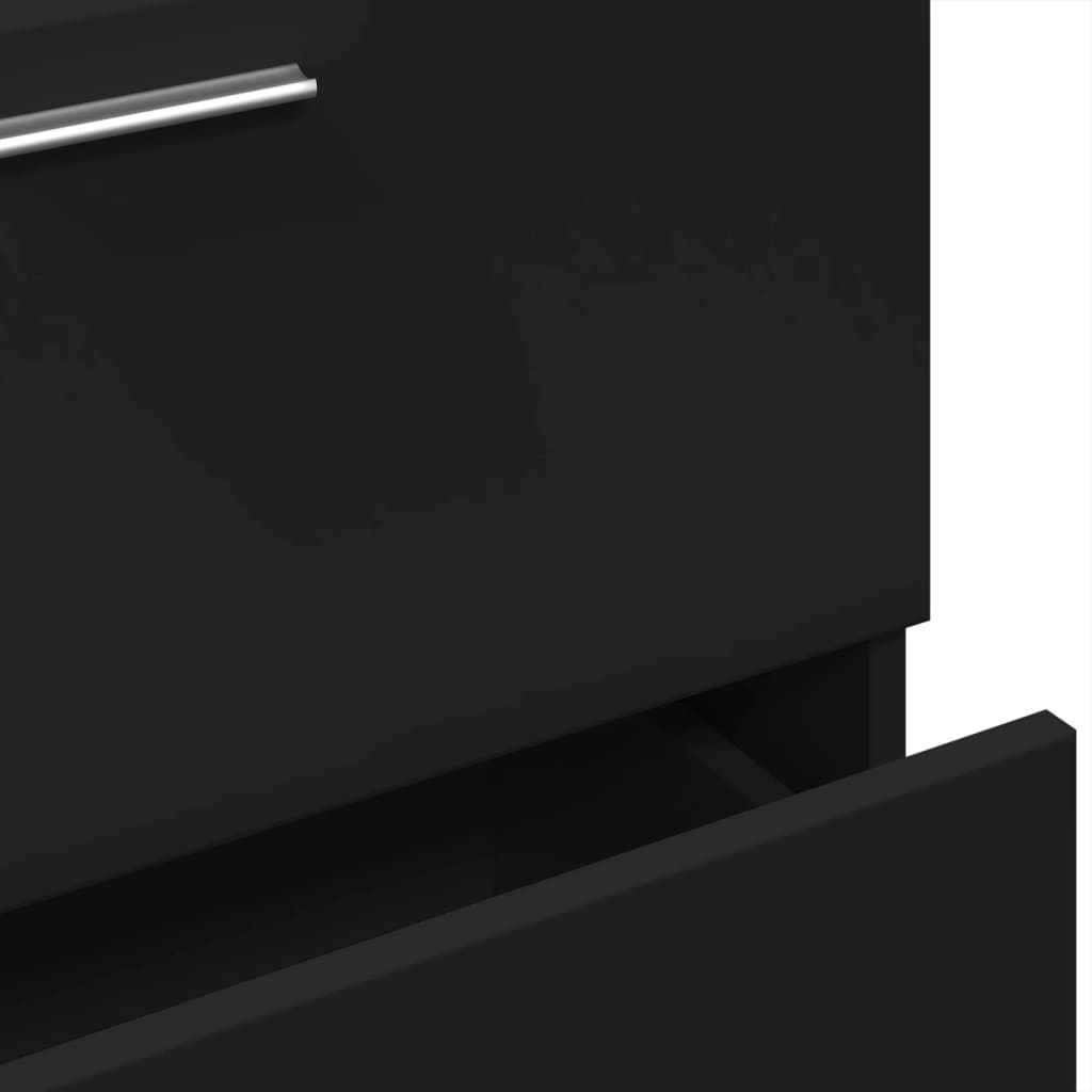 Black Engineered Wood Sink Cabinet - 59x37x59 cm