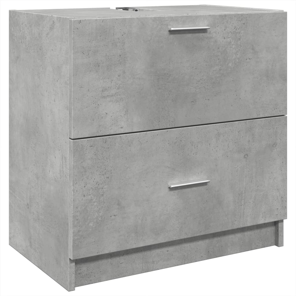 Engineered Wood Sink Cabinet, Concrete Grey 59x37x59 cm