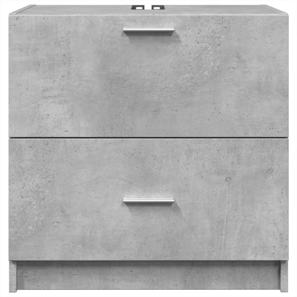 Engineered Wood Sink Cabinet, Concrete Grey 59x37x59 cm
