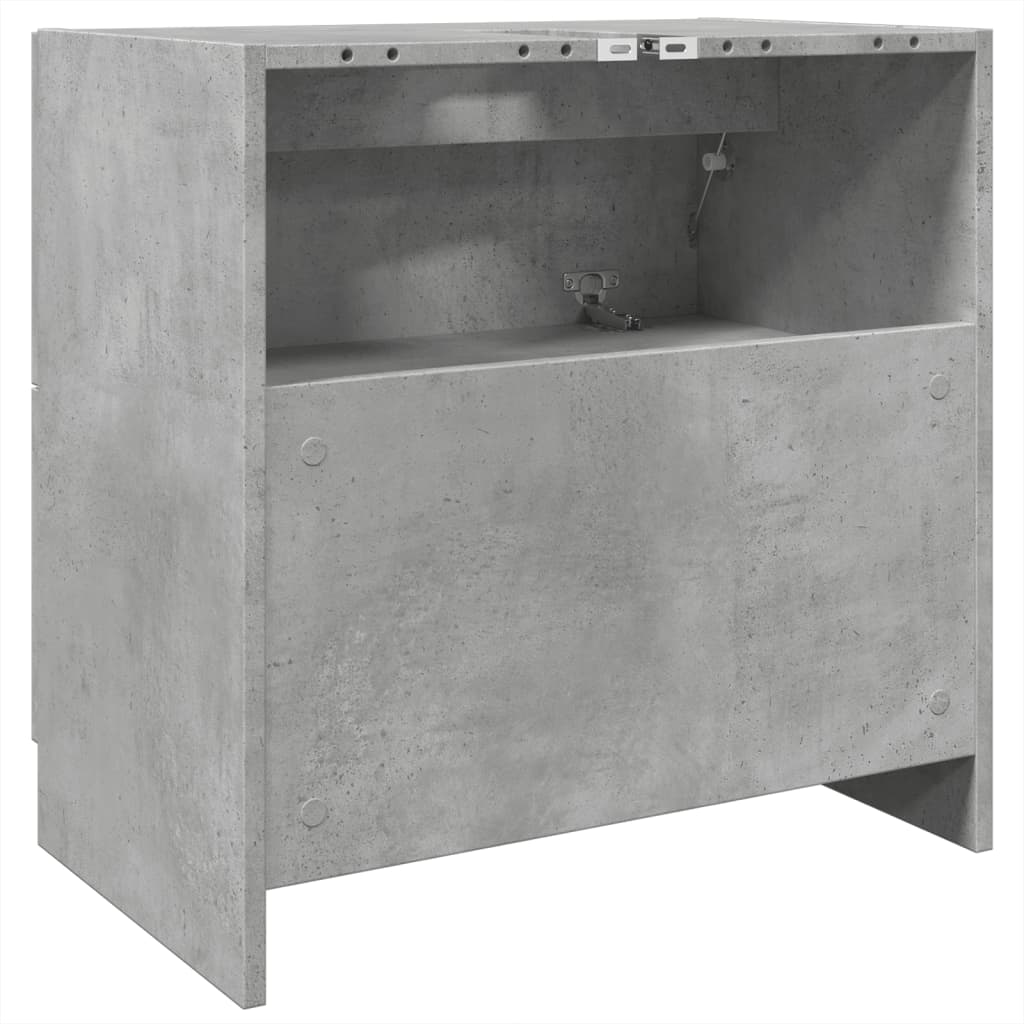 Engineered Wood Sink Cabinet, Concrete Grey 59x37x59 cm