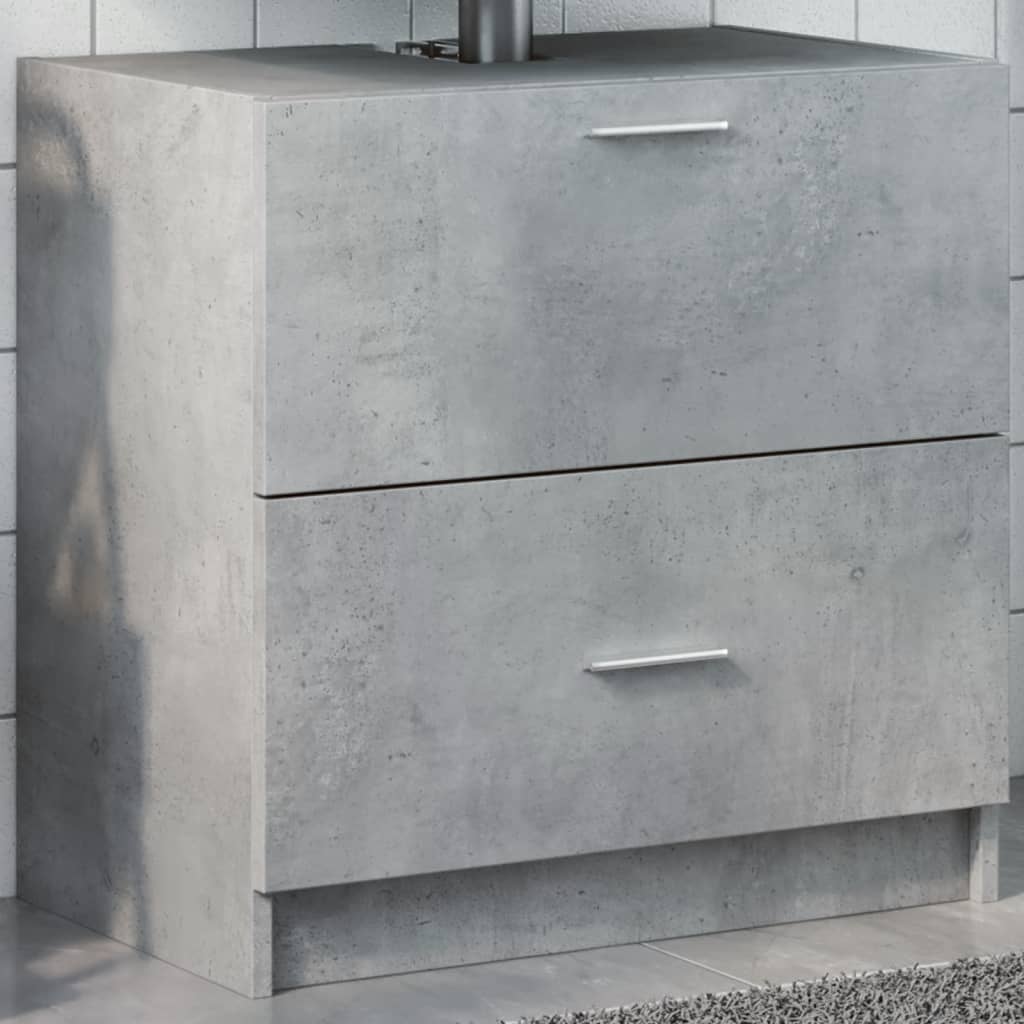 Engineered Wood Sink Cabinet, Concrete Grey 59x37x59 cm
