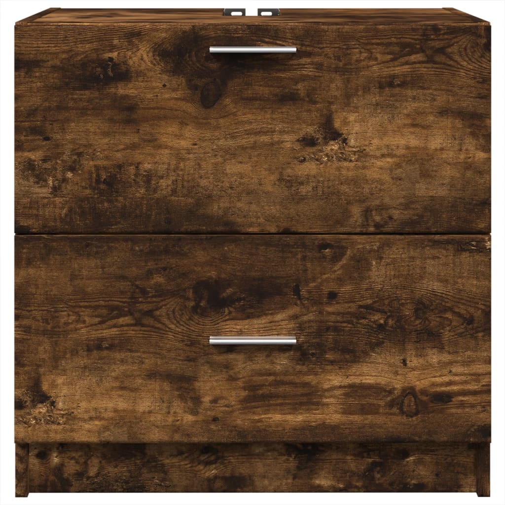 Smoked Oak Sink Cabinet, 59x37x59 cm, Engineered Wood
