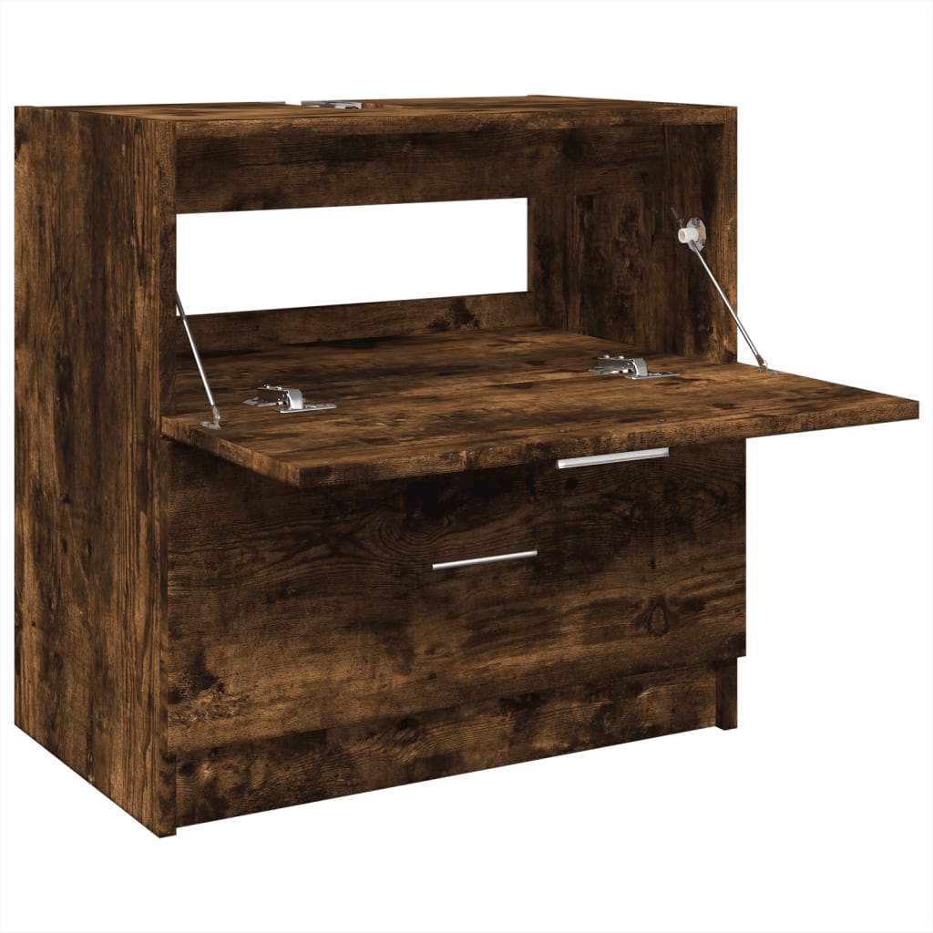 Smoked Oak Sink Cabinet, 59x37x59 cm, Engineered Wood