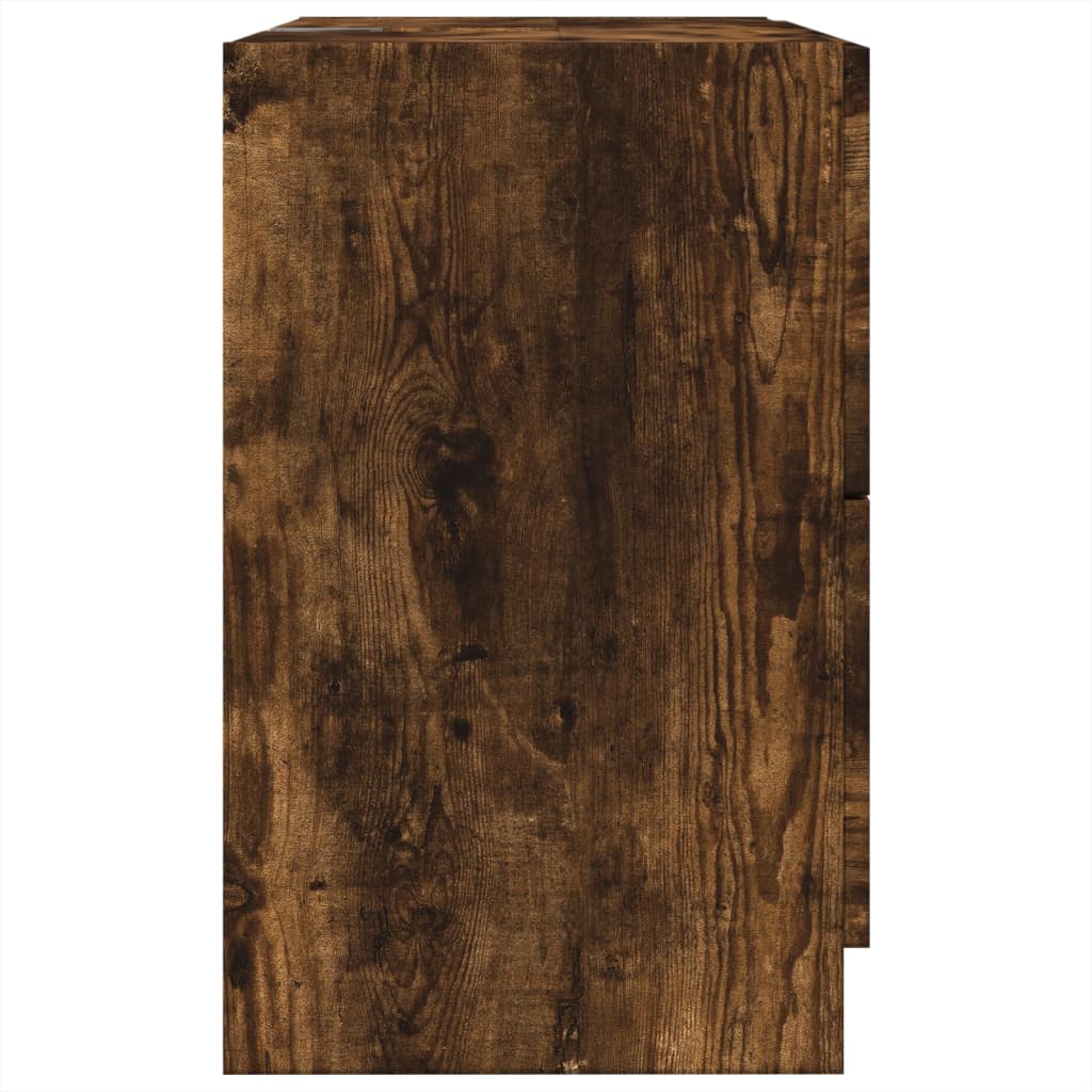 Smoked Oak Sink Cabinet, 59x37x59 cm, Engineered Wood