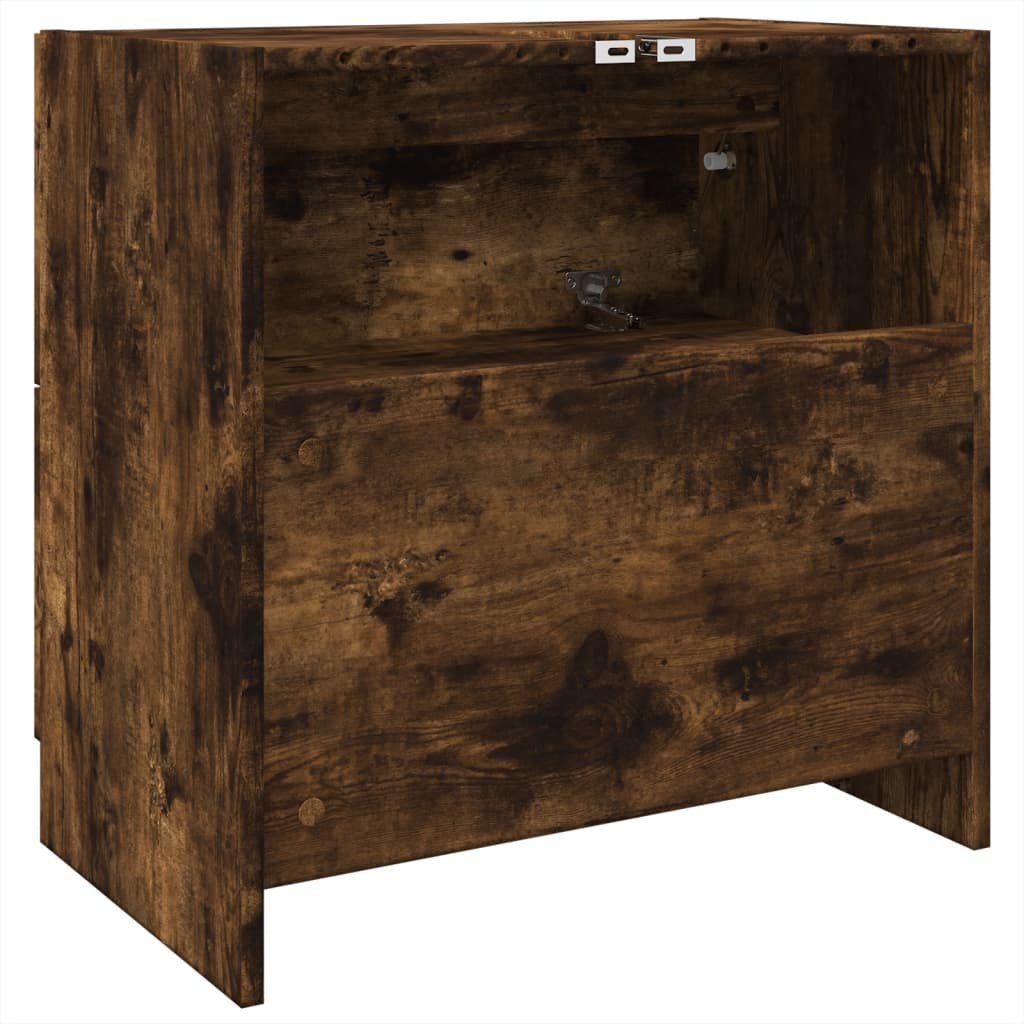 Smoked Oak Sink Cabinet, 59x37x59 cm, Engineered Wood