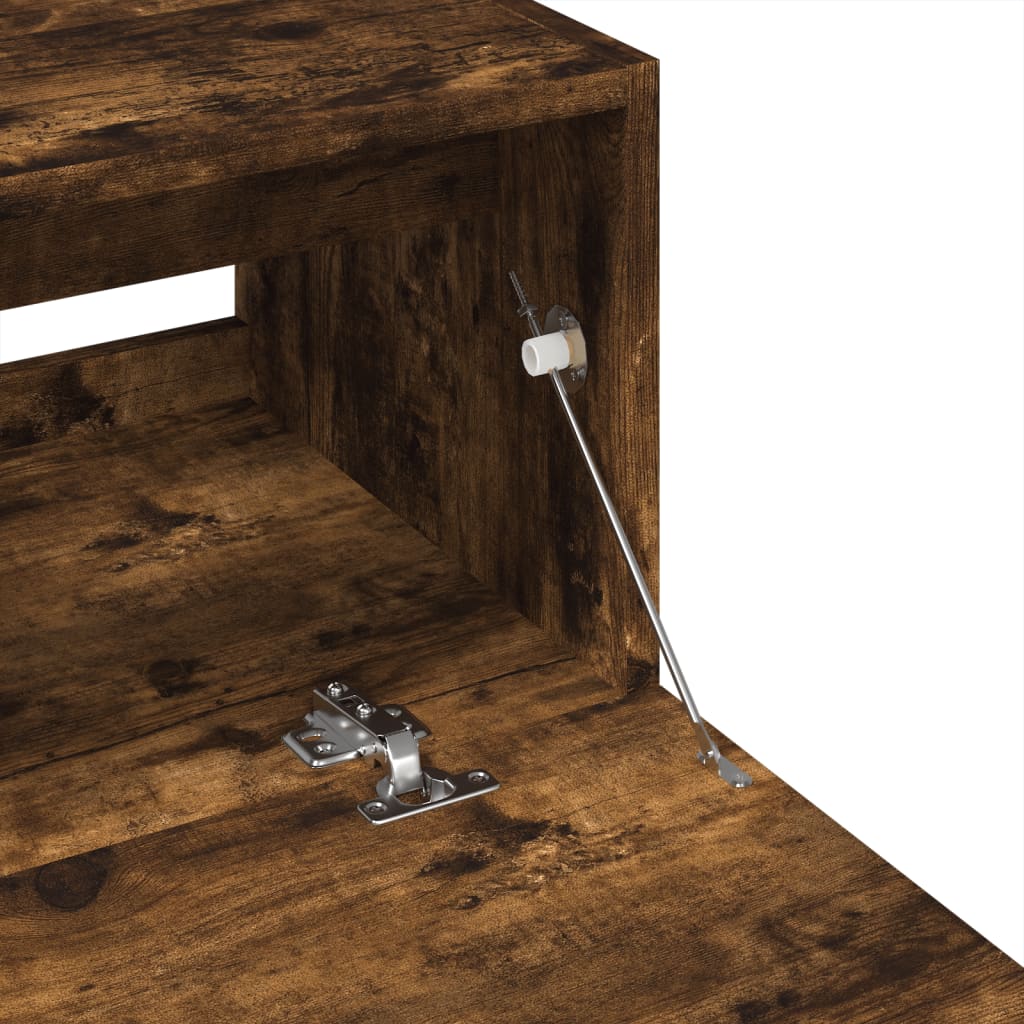 Smoked Oak Sink Cabinet, 59x37x59 cm, Engineered Wood