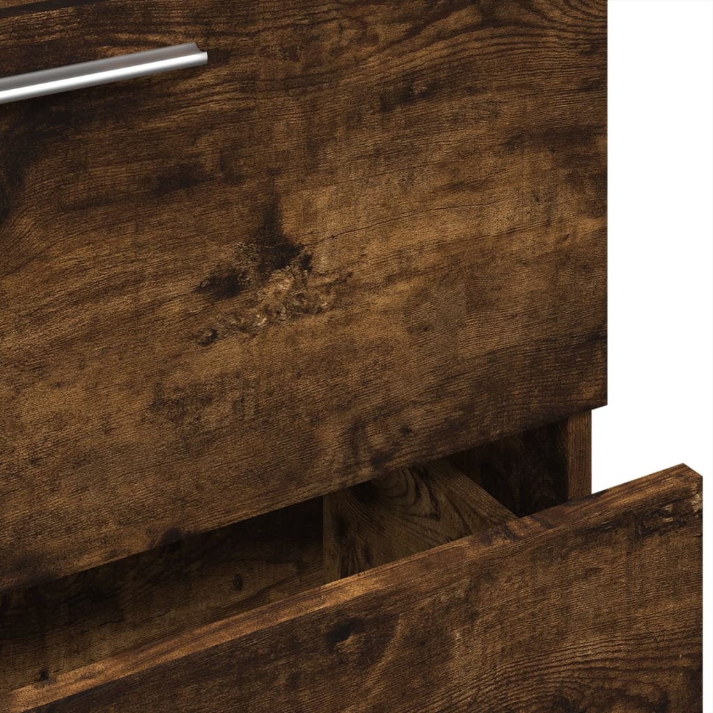 Smoked Oak Sink Cabinet, 59x37x59 cm, Engineered Wood