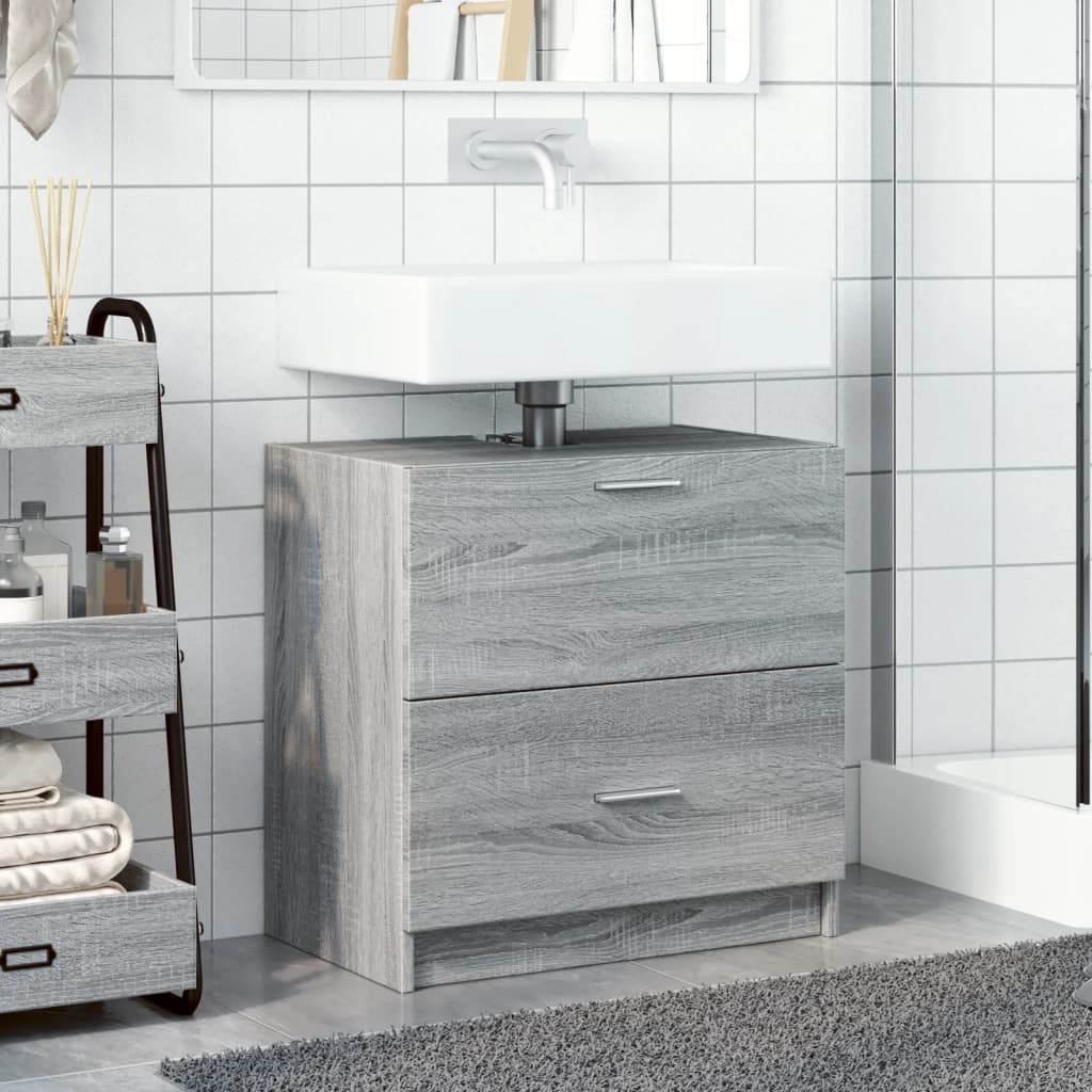 Grey Sonoma Sink Cabinet 59x37x59 cm - Engineered Wood