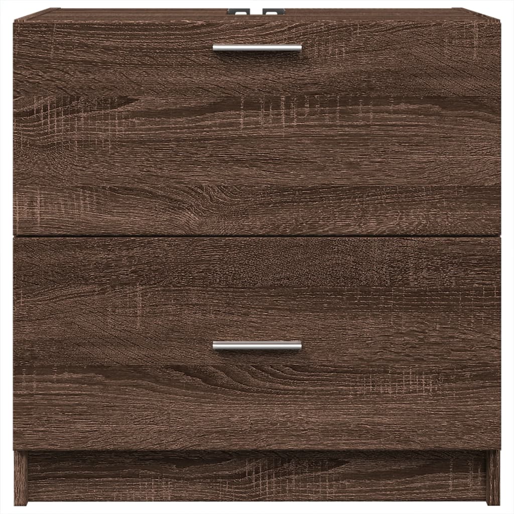 Brown Oak Sink Cabinet 59x37x59 cm - Durable Engineered Wood