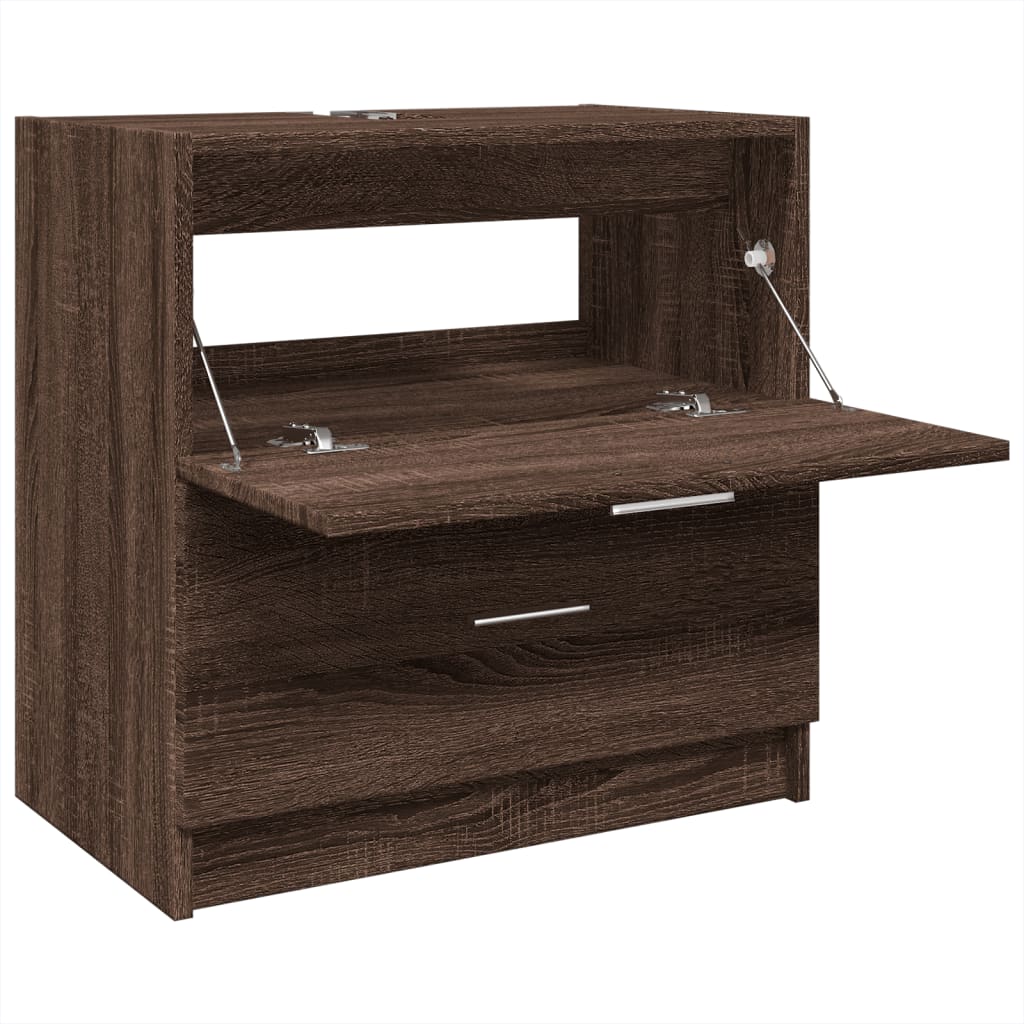 Brown Oak Sink Cabinet 59x37x59 cm - Durable Engineered Wood