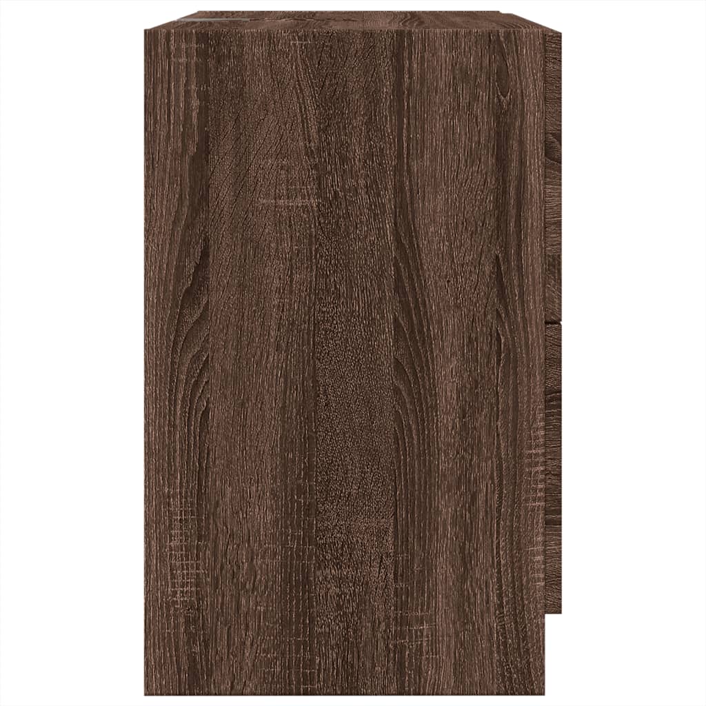 Brown Oak Sink Cabinet 59x37x59 cm - Durable Engineered Wood