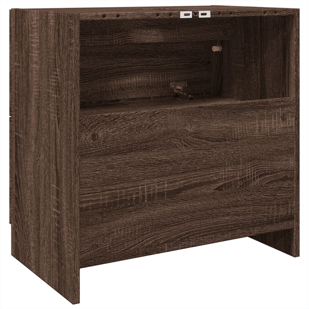Brown Oak Sink Cabinet 59x37x59 cm - Durable Engineered Wood