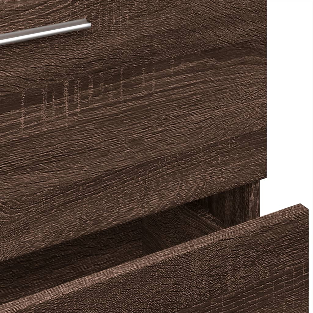 Brown Oak Sink Cabinet 59x37x59 cm - Durable Engineered Wood