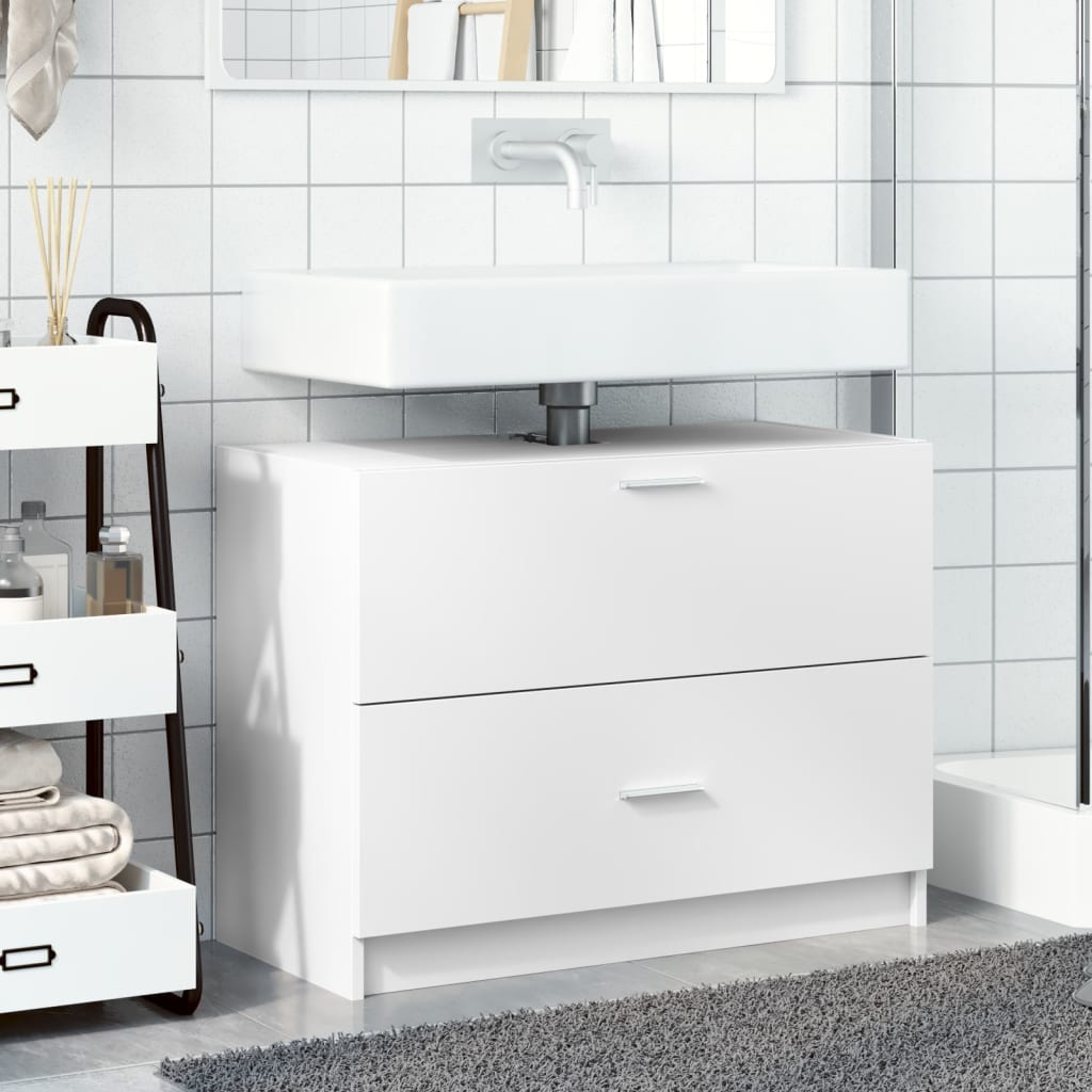 White Engineered Wood Sink Cabinet - 78x37x59 cm