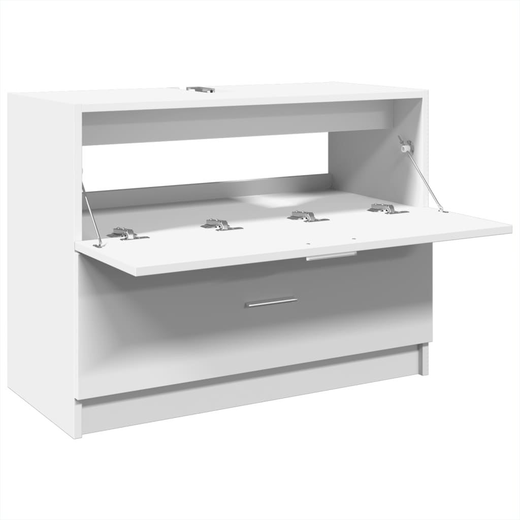 White Engineered Wood Sink Cabinet - 78x37x59 cm