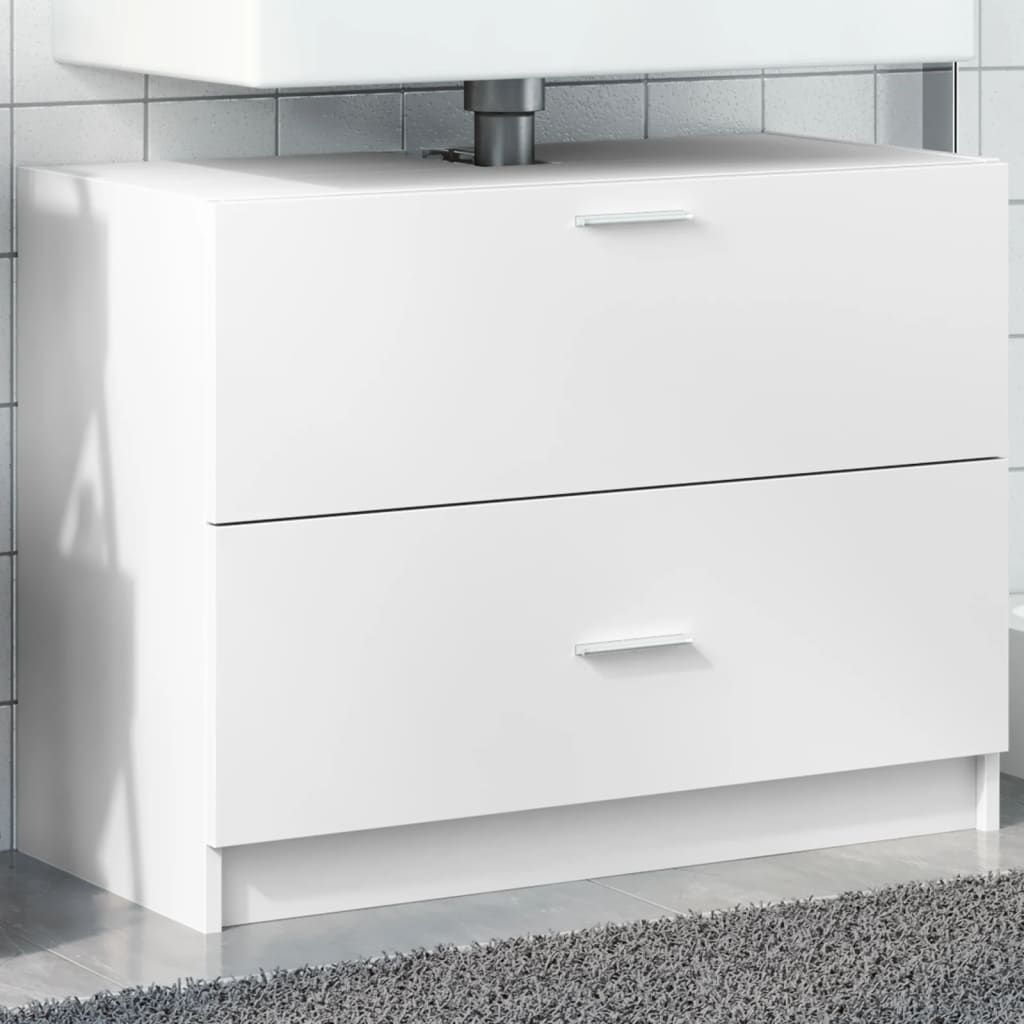 White Engineered Wood Sink Cabinet - 78x37x59 cm
