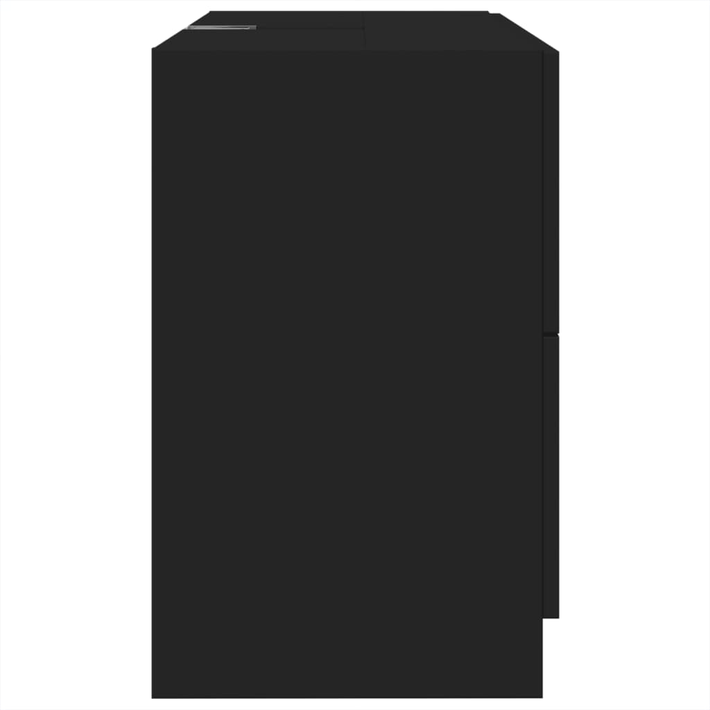 Modern Black Sink Cabinet, Engineered Wood, 78x37x59 cm