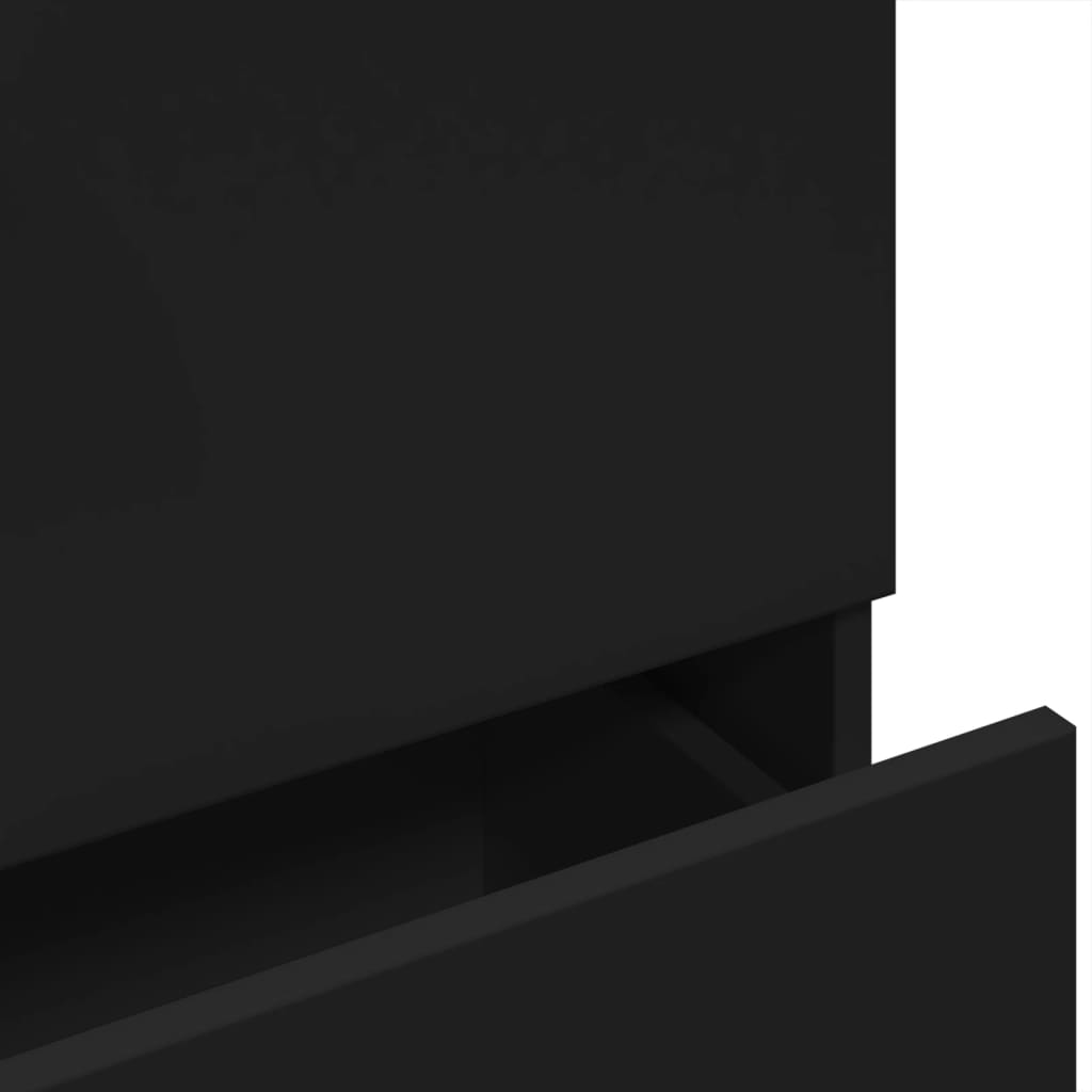 Modern Black Sink Cabinet, Engineered Wood, 78x37x59 cm