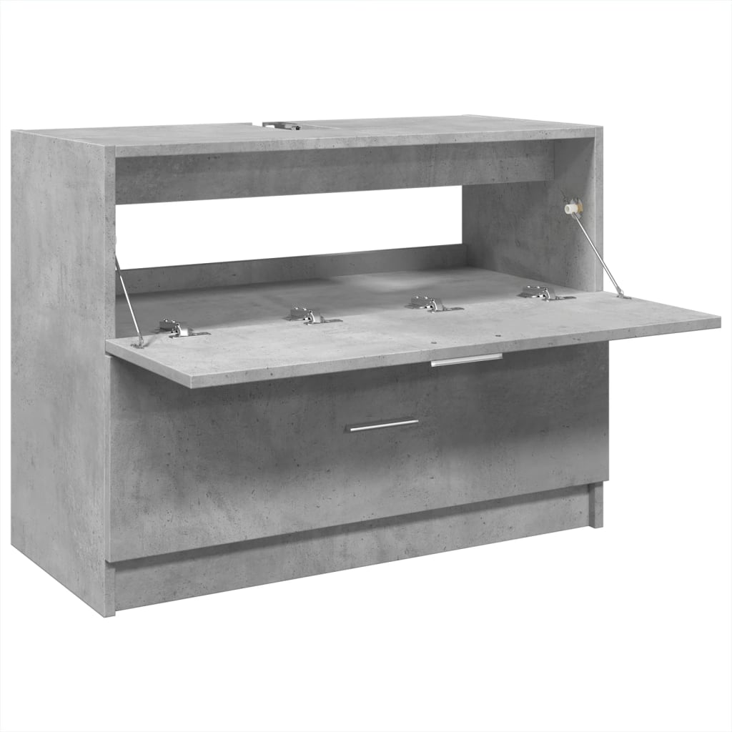 Concrete Grey Sink Cabinet 78x37x59 cm - Engineered Wood Quality