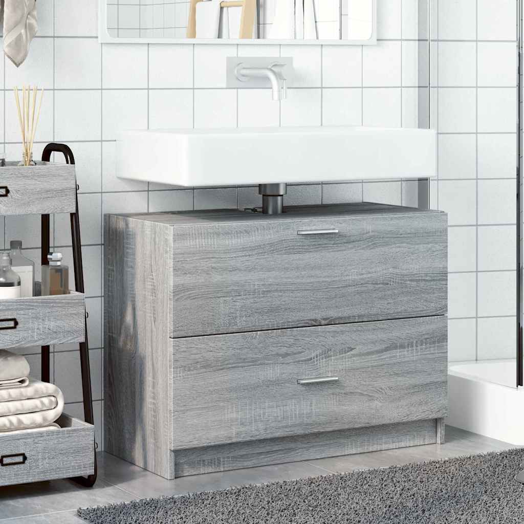 Grey Sonoma Sink Cabinet, 78x37x59 cm, Engineered Wood