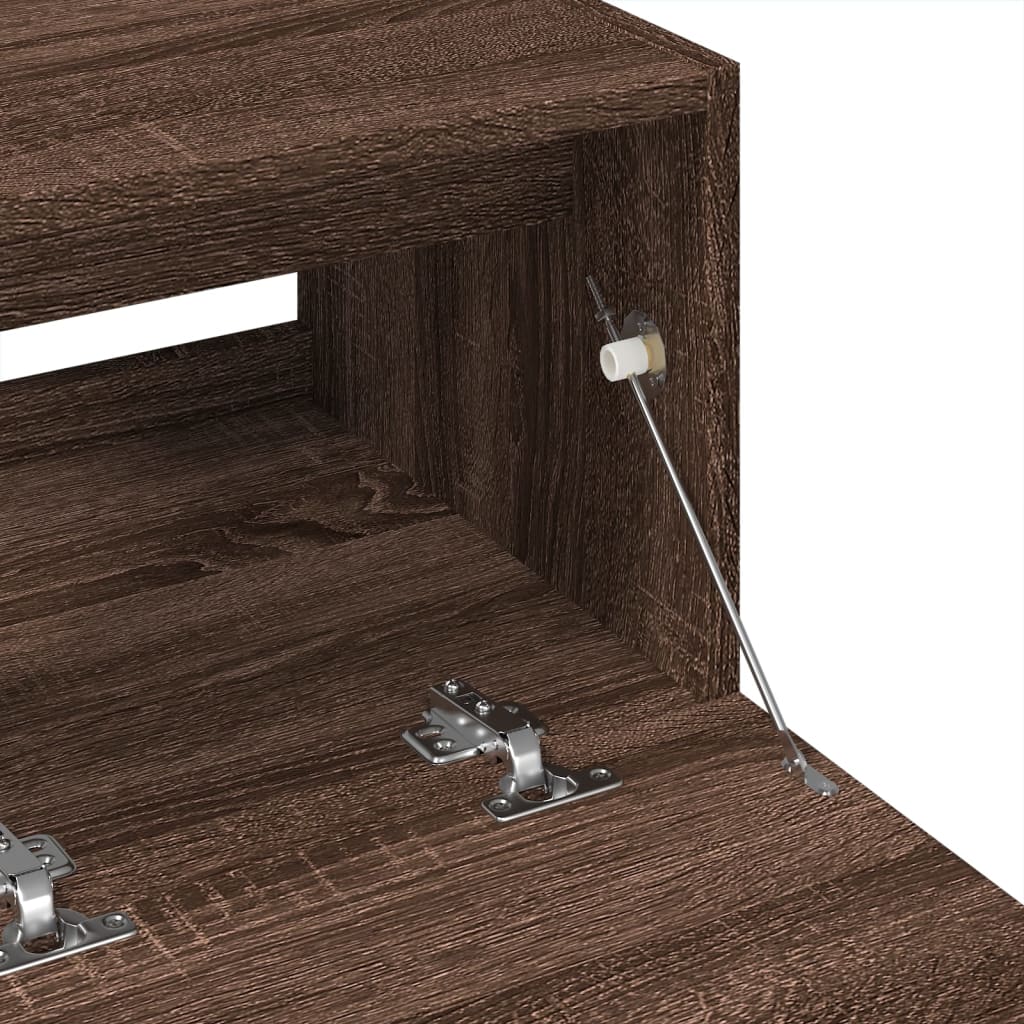 Brown Oak Sink Cabinet - 78x37x59 cm, Engineered Wood Elegance